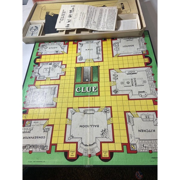 Vintage 1956 Parker Brothers CLUE Board Game Original Box - Picture 8 of 12